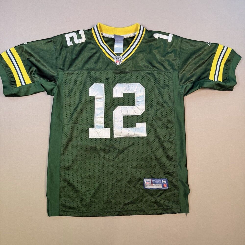 VTG Aaron Rodgers #12 Green Bay Packers Sewn Reebok On Field Jersey Sz Medium